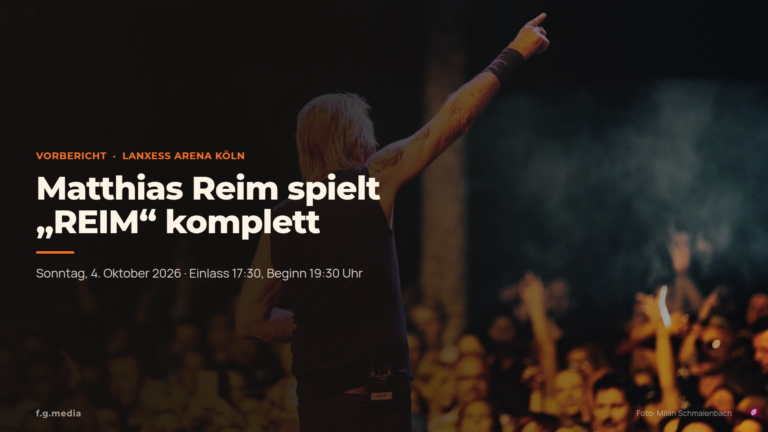 Matthias Reim spielt „REIM“ komplett: Am 4. Oktober 2026 in der LANXESS arena