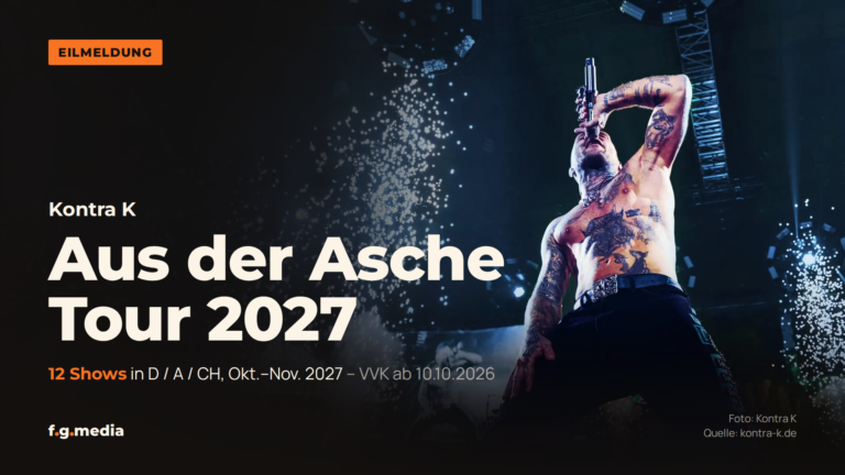 Kontra K kündigt „Aus der Asche Tour 2027“ an – zwölf Arena-Shows, Köln am 8. November