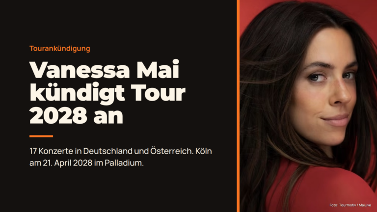 Vanessa Mai kündigt Tour 2028 an